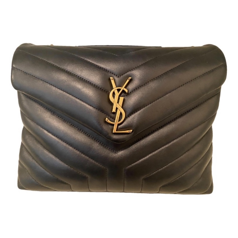 Yves Saint Laurent Black Chevron Quilted Clutch